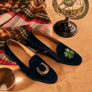 Scarosso Myrtle Blue Velvet Shoes